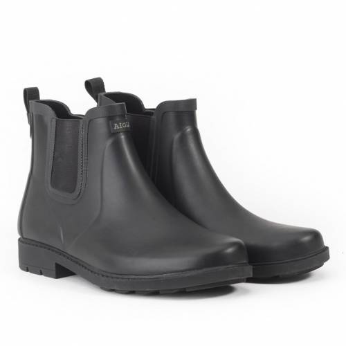 Aigle Carville M 2 schwarze Gummistiefeletten für Herren, 42 - 1